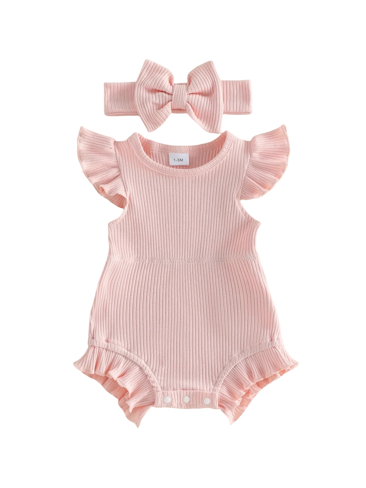 Adorable Baby Girl Set Ruffle Sleeve Bodysuit with Matching Headband for Stylish Summer Outfit Collection
Adorable Baby Girl Set Ruffle Sleeve Bodysuit with Matching Headband for Stylish Summer Outfit Collection