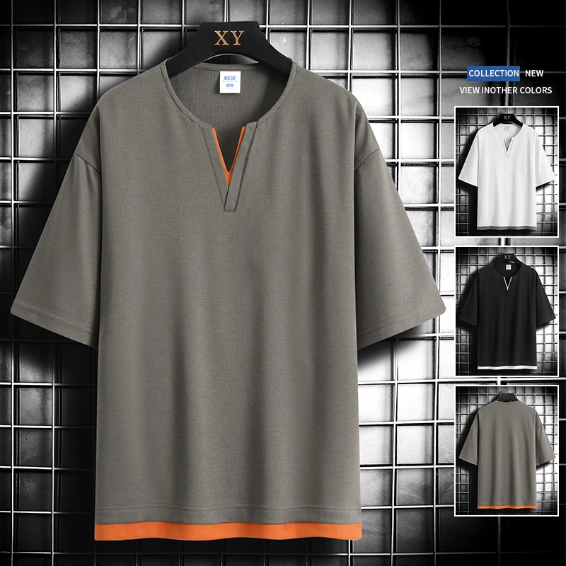 Korean Summer New Solid V Neck T-Shirts Men Clothing Slim Fit Simple All Match Short Sleeve Casual Basic Tees Homme Streetwear
Korean Summer New Solid V Neck T-Shirts Men Clothing Slim Fit Simple All Match Short Sleeve Casual Basic Tees Homme Streetwear