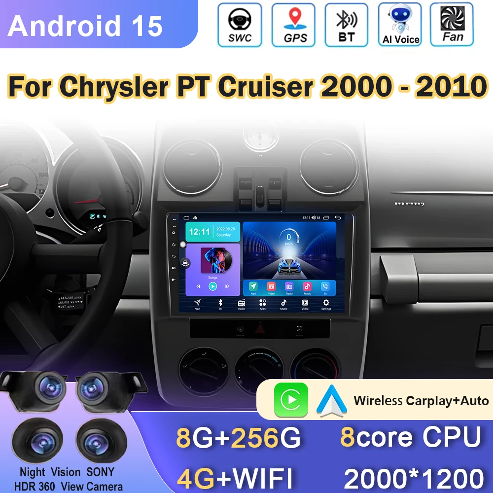Car Radio Android For Chrysler PT Cruiser 2000 - 2010 Carplay 8 Core Auto Multimedia Head Unit GPS Navigation 4G WIFI Player DVD
Car Radio Android For Chrysler PT Cruiser 2000 - 2010 Carplay 8 Core Auto Multimedia Head Unit GPS Navigation 4G WIFI Player DVD