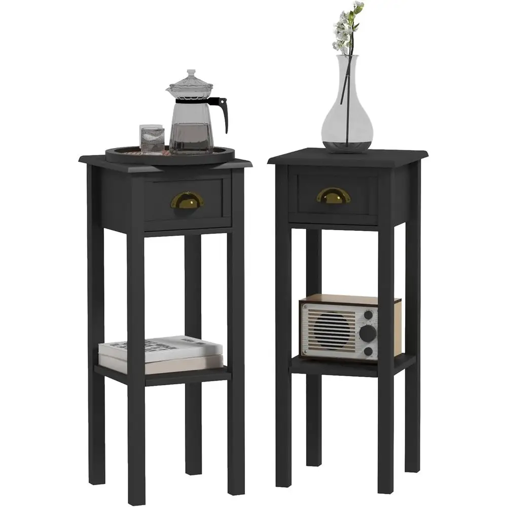 Space-Saving Slim End Table with Shelf, Perfect for Small Spaces, Modern Accent Desk for Living Room, Set of 2, Black
Space-Saving Slim End Table with Shelf, Perfect for Small Spaces, Modern Accent Desk for Living Room, Set of 2, Black