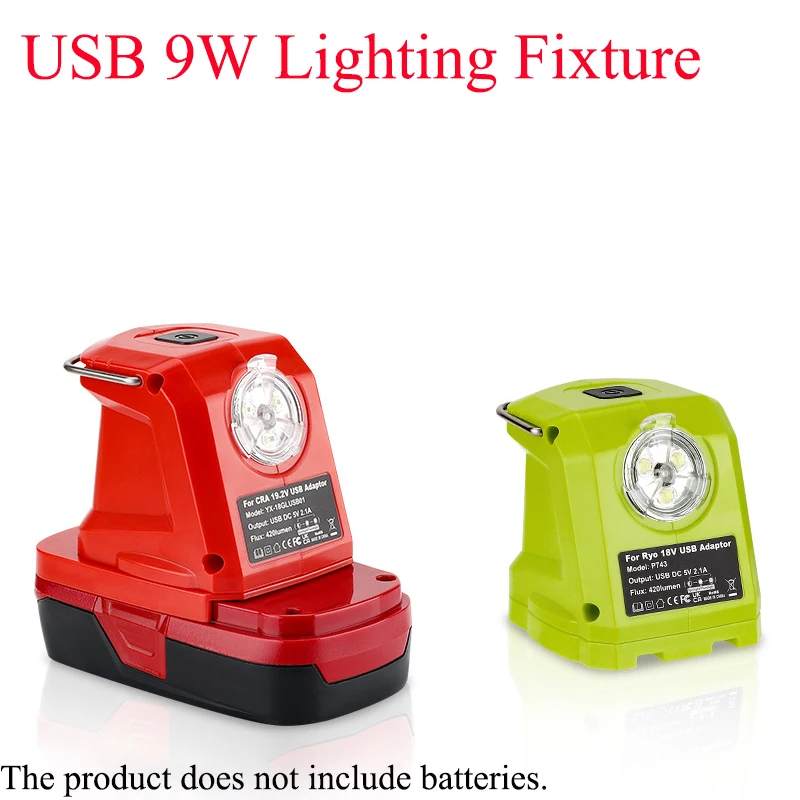 Portable LED Flashlight 420 Lumens Work Light Compatible with For Ryobi/Craftsman 18V Lithium Batteries Dual USB Ports and Hook
Portable LED Flashlight 420 Lumens Work Light Compatible with For Ryobi/Craftsman 18V Lithium Batteries Dual USB Ports and Hook