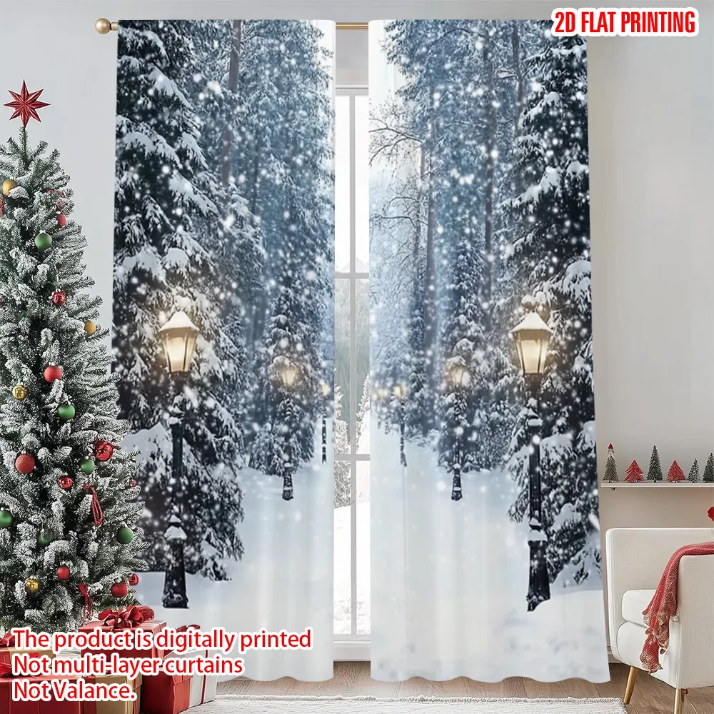 2pcs 2D flat printing Merry Christmas Popular Curtains Winter Snow Machine Washable Fabric Without Electricity Festive Holiday
2pcs 2D flat printing Merry Christmas Popular Curtains Winter Snow Machine Washable Fabric Without Electricity Festive Holiday