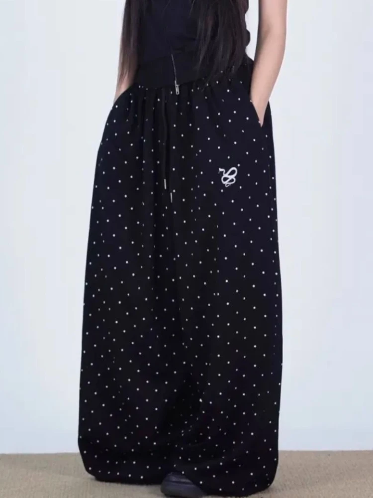 HOUZHOU American Retro Baggy Sweatpants Women Polka Dot Hip Pop Oversize Black Pants Vintage Y2k Casual Gray Wide Leg Trousers
HOUZHOU American Retro Baggy Sweatpants Women Polka Dot Hip Pop Oversize Black Pants Vintage Y2k Casual Gray Wide Leg Trousers
