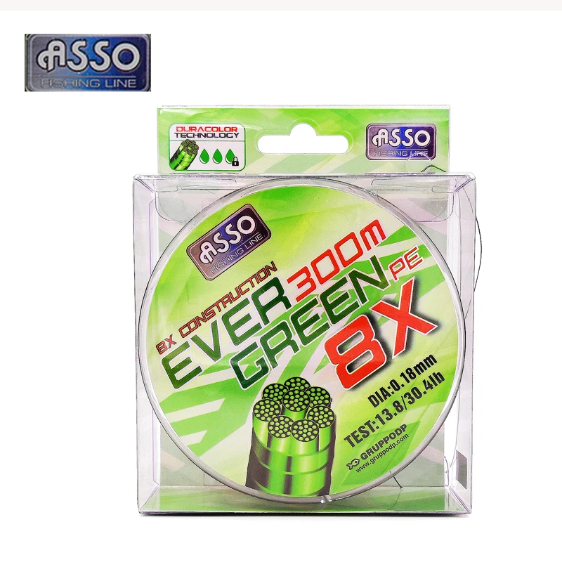 ASSO 8 Strands 300M Not Fade PE Braided Fishing Line 30-137BL Multifilament Fishing Line Smooth Used For Carp Fishing Line
ASSO 8 Strands 300M Not Fade PE Braided Fishing Line 30-137BL Multifilament Fishing Line Smooth Used For Carp Fishing Line
