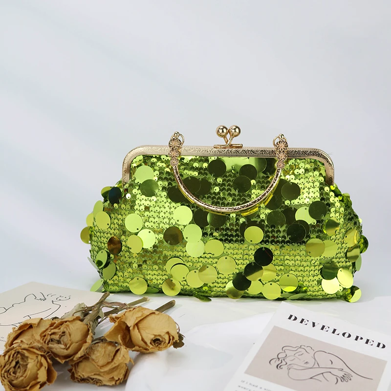 Embellished sequin handmade dinner bag Pop metal chain shoulder bag Wedding Reception storage Bag Haute Couture Dinner gown bag
Embellished sequin handmade dinner bag Pop metal chain shoulder bag Wedding Reception storage Bag Haute Couture Dinner gown bag