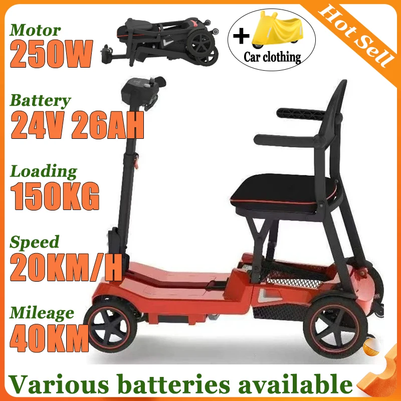 Adult Comfortable Seat Senior Scooter Automatic Folding 4-Wheel Mobility Scooter Disabled Can Be on The Plane Electric Bicycle
Adult Comfortable Seat Senior Scooter Automatic Folding 4-Wheel Mobility Scooter Disabled Can Be on The Plane Electric Bicycle