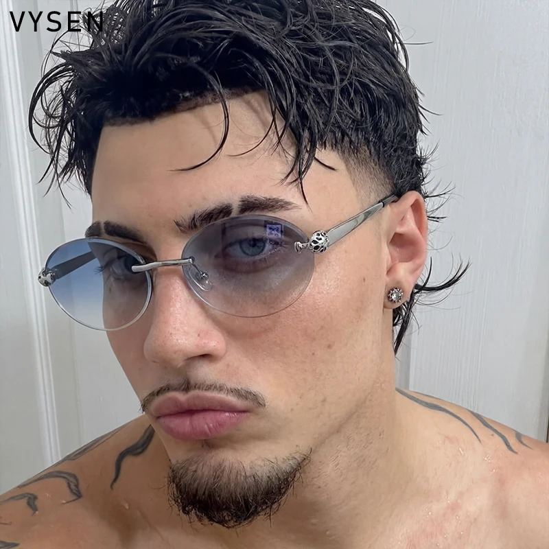 Steampunk Oval Rimless Sunglasses Men 2026 Luxury Brand Vintage Leopard Head Metal Frame Punk Sun Glasses Driving Eyewear Shades
Steampunk Oval Rimless Sunglasses Men 2026 Luxury Brand Vintage Leopard Head Metal Frame Punk Sun Glasses Driving Eyewear Shades