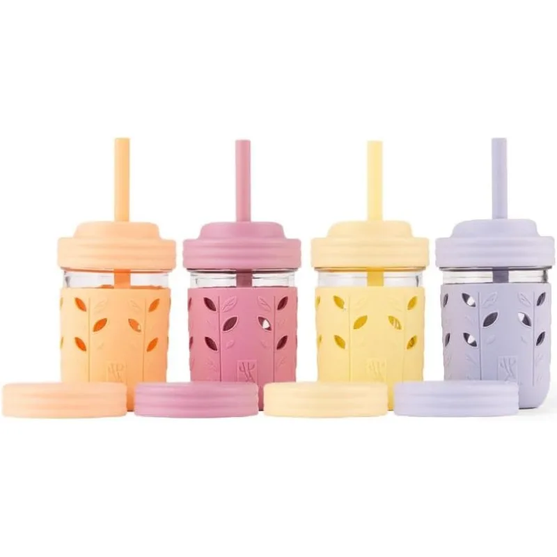 Kids & Toddler Cups | The Original Glass Mason jars 8 oz with Silicone Sleeves & Silicone Straws with Stoppers
Kids & Toddler Cups | The Original Glass Mason jars 8 oz with Silicone Sleeves & Silicone Straws with Stoppers