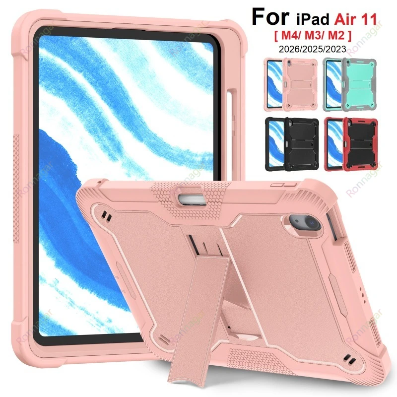 Rugged Case for iPad Air 11 inch M4 M3 M2 (2026 2025 2024) for iPad Air4 Air5 10.9 inch Heavy Duty Protective with Pencil holder
Rugged Case for iPad Air 11 inch M4 M3 M2 (2026 2025 2024) for iPad Air4 Air5 10.9 inch Heavy Duty Protective with Pencil holder