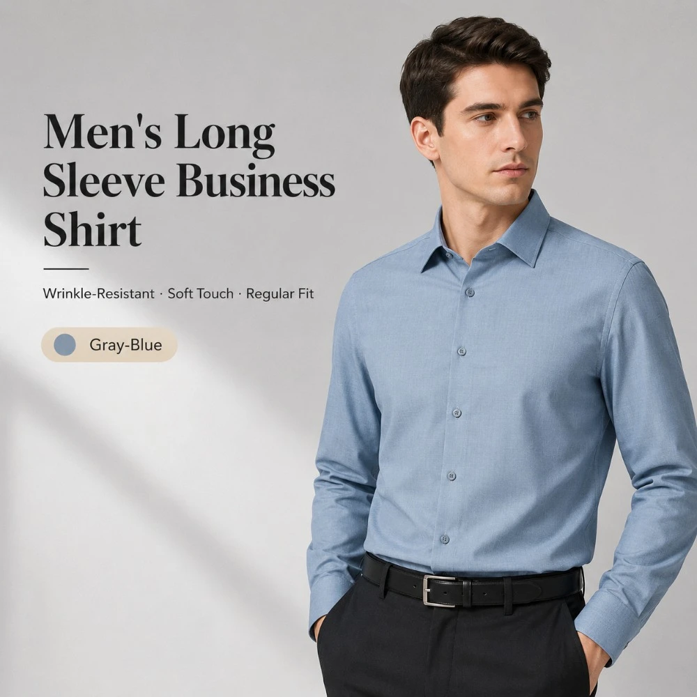 Men's Long Sleeve Shirt Wrinkle-Free Business Casual Dress Shirts Premium Soft Modal Wool Blend Office Formal Regular Fit
Men's Long Sleeve Shirt Wrinkle-Free Business Casual Dress Shirts Premium Soft Modal Wool Blend Office Formal Regular Fit