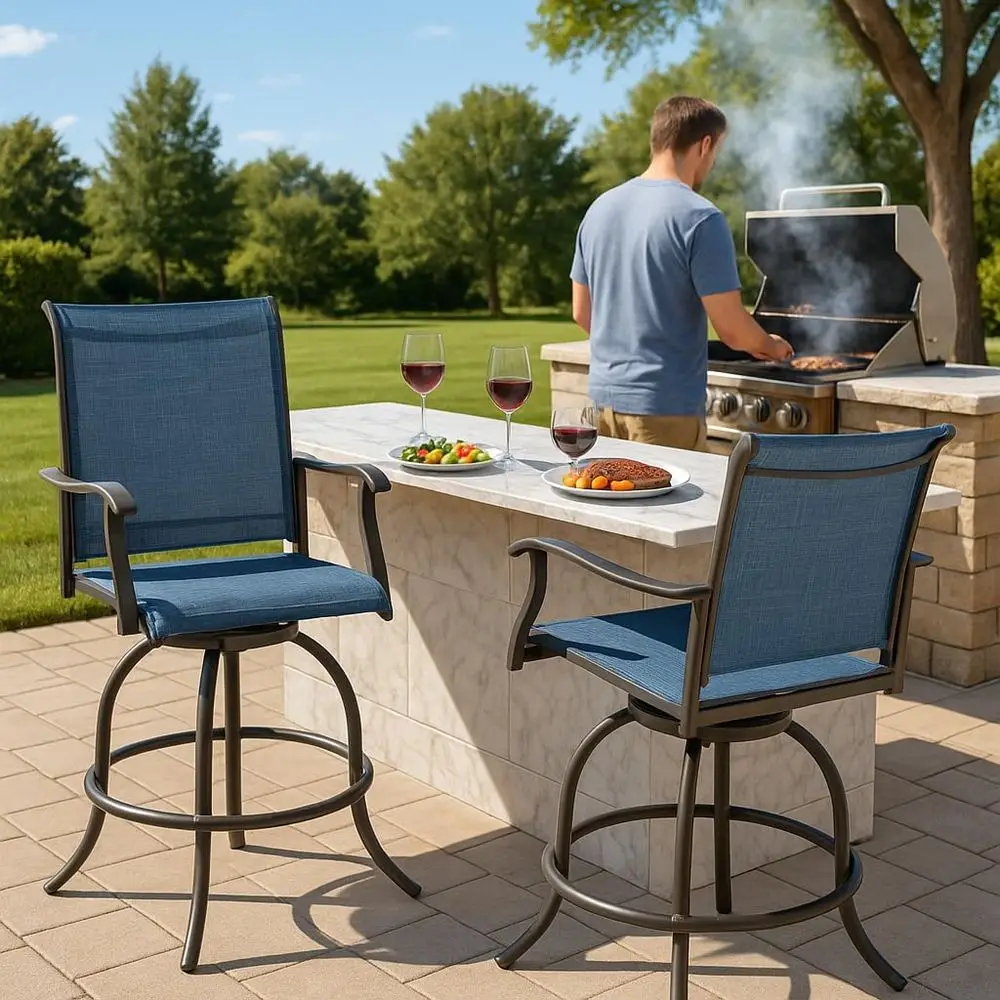 Patio Swivel Bar Stools, Counter Height Chairs with Textilene Seat, Ideal for Outdoor, Bistro, and Backyard Settings, Navy Blue
Patio Swivel Bar Stools, Counter Height Chairs with Textilene Seat, Ideal for Outdoor, Bistro, and Backyard Settings, Navy Blue