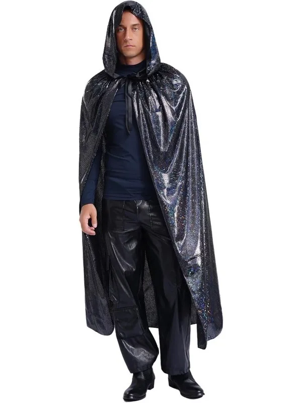 Halloween Black Glossy Snake Skin Print Hooded Robe Men's Stage Performance Costume National Stage Performance Outfit
Halloween Black Glossy Snake Skin Print Hooded Robe Men's Stage Performance Costume National Stage Performance Outfit