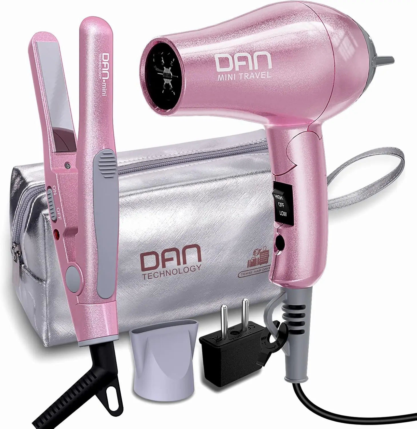 Portable Hair Dryer & Flat Iron Set, Dual Voltage, Folding Handle, Travel Case Included
Portable Hair Dryer & Flat Iron Set, Dual Voltage, Folding Handle, Travel Case Included