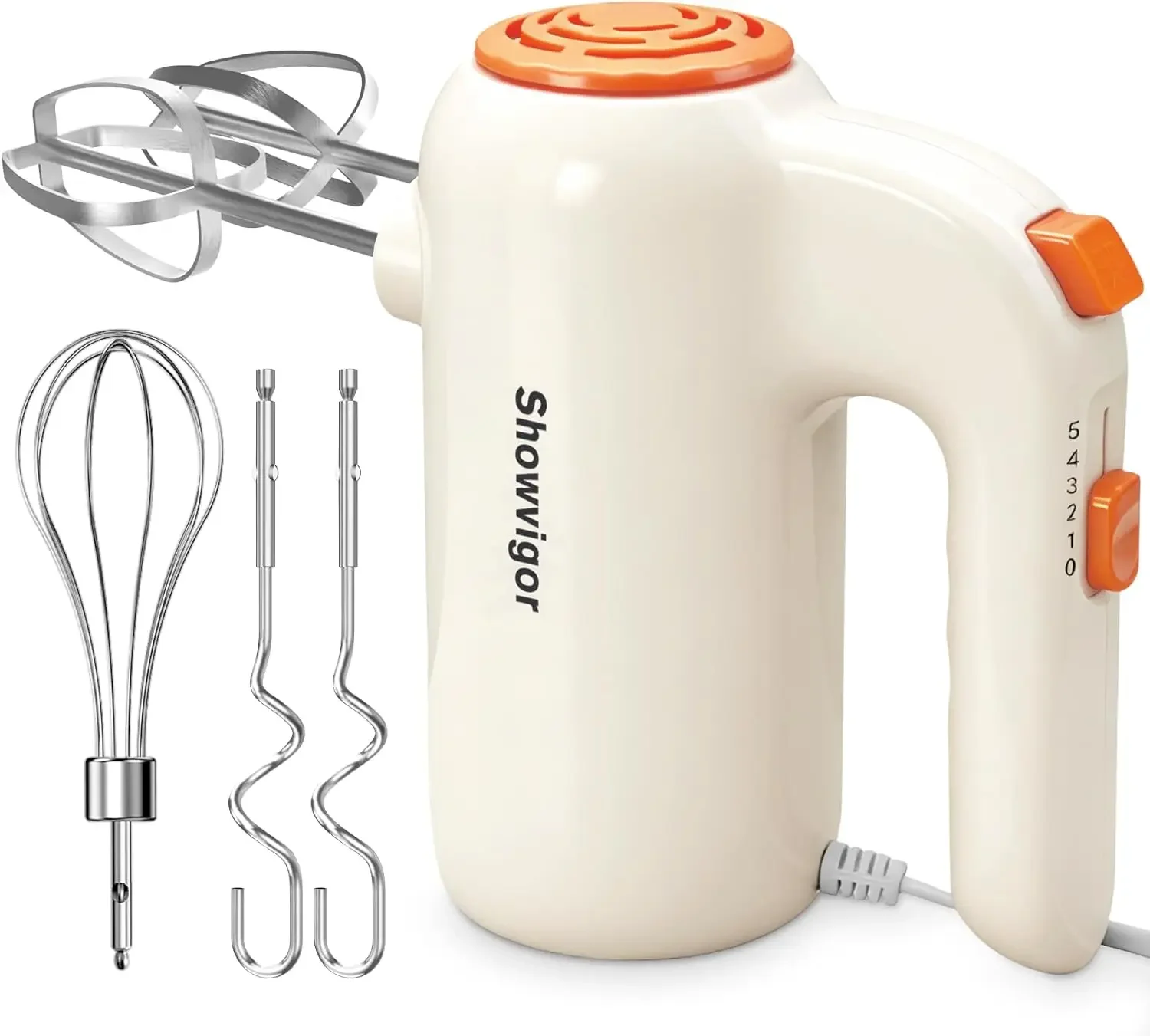 5-Speed Electric Hand Mixer With Turbo Boost & 5 Stainless Steel Attachments For Baking
5-Speed Electric Hand Mixer With Turbo Boost & 5 Stainless Steel Attachments For Baking