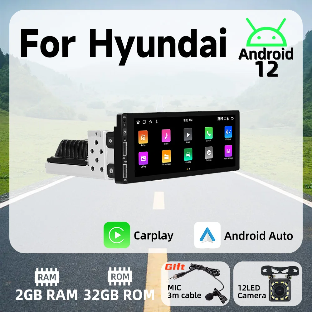 6.9" 1Din Android Radio Car Multimedia Player for Hyundai Android Auto Stereo Head Unit Carplay Autoradio GPS Navigation BT Wifi
6.9" 1Din Android Radio Car Multimedia Player for Hyundai Android Auto Stereo Head Unit Carplay Autoradio GPS Navigation BT Wifi