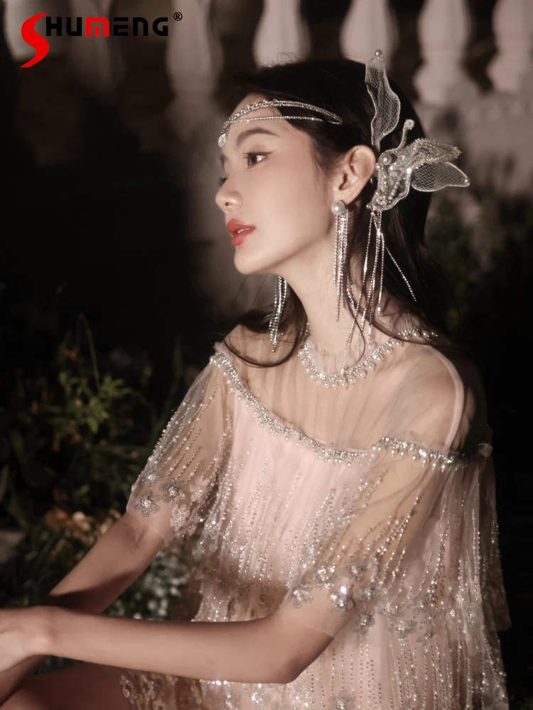 Women's 2024 Summer Dresses Feminine High-End Affordable Luxury Fashion Fairy Dress Beaded Solid Color Nice Elegant Pettiskirts
Women's 2024 Summer Dresses Feminine High-End Affordable Luxury Fashion Fairy Dress Beaded Solid Color Nice Elegant Pettiskirts
