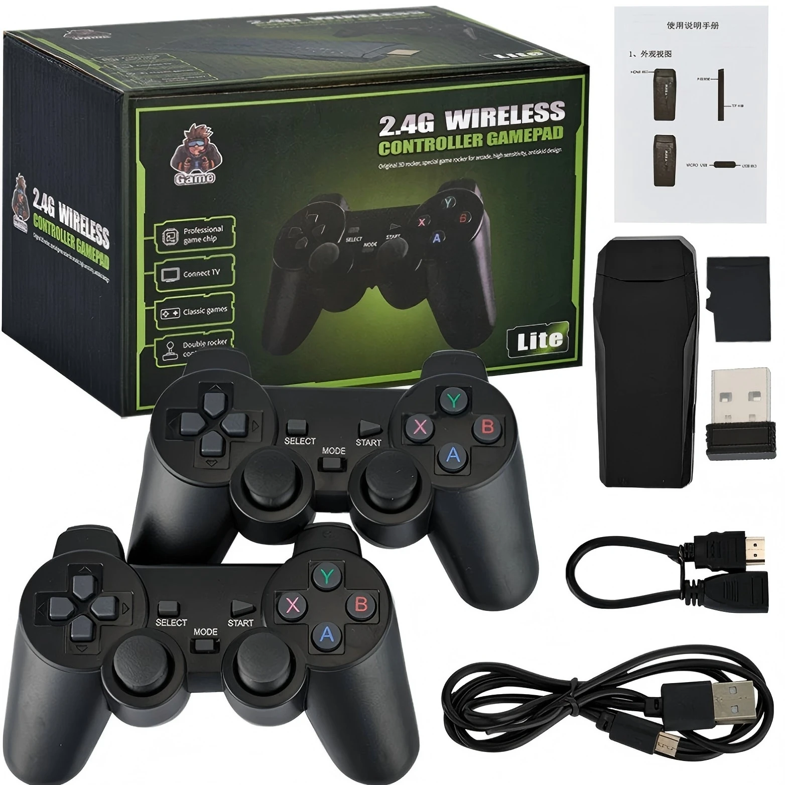 Video Game Console Built-in 10000+ Games Retro Handheld Game Player 64G 4K TV Game Stick 2.4G Wireless Controller Gamepad
Video Game Console Built-in 10000+ Games Retro Handheld Game Player 64G 4K TV Game Stick 2.4G Wireless Controller Gamepad