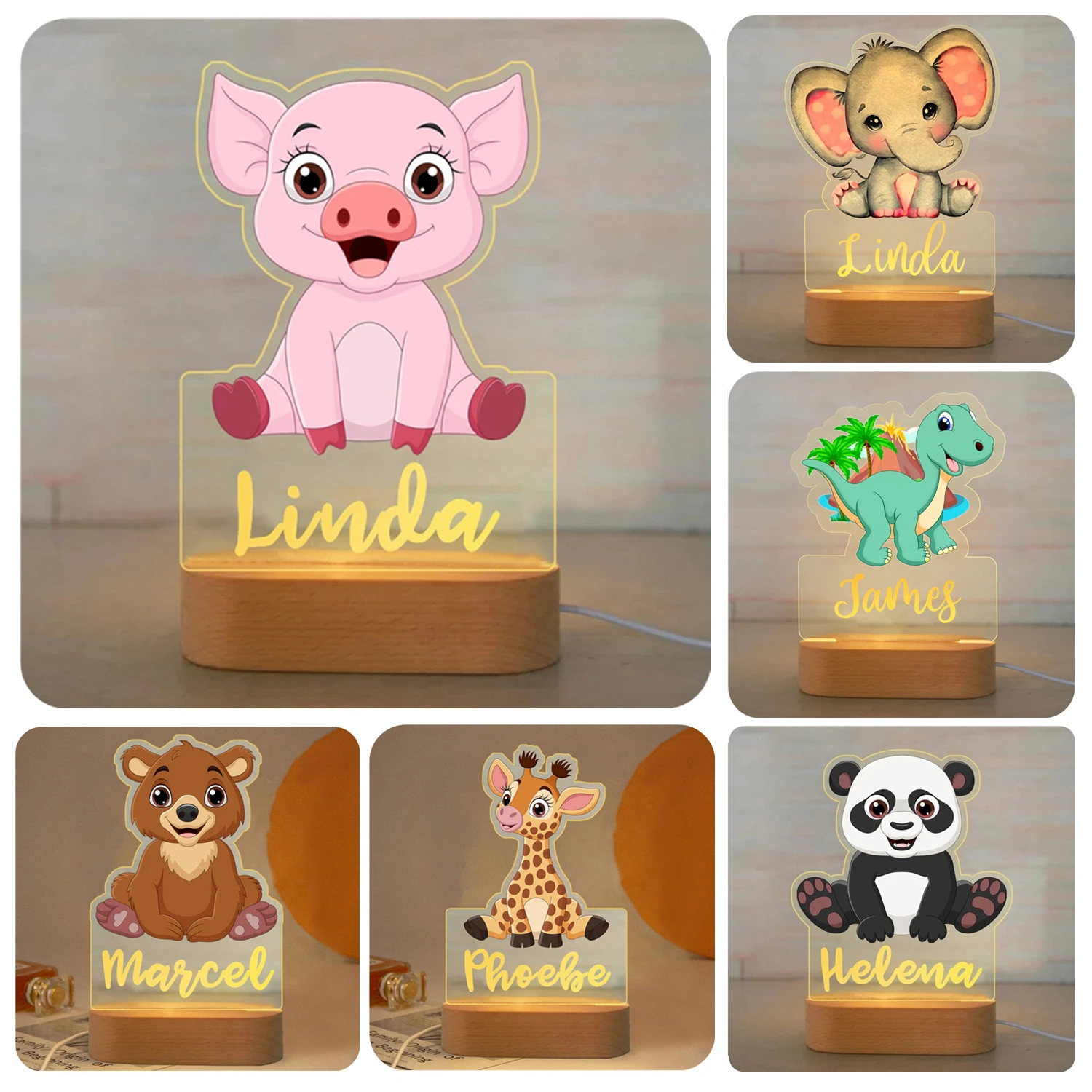 Персонализированный ночник с животными для детей — акриловая лампа с индивидуальным именем, украшение для детской спальни, подарок на день рождения и Рождество
Персонализированный ночник с животными для детей — акриловая лампа с индивидуальным именем, украшение для детской спальни, подарок на день рождения и Рождество