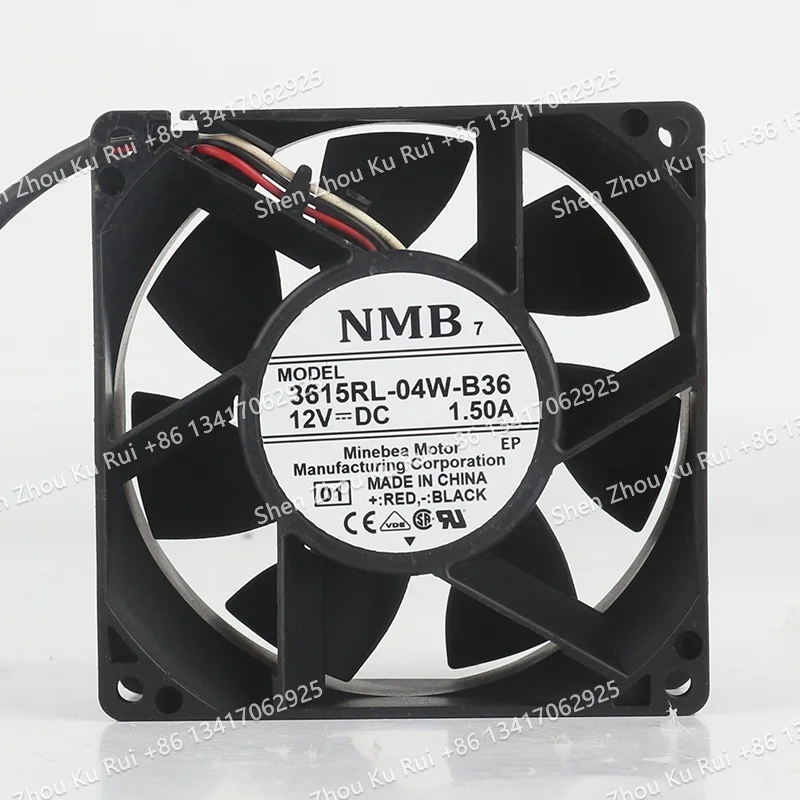 Original NMB DC 12V 1.50A AC EC 9CM 3615RL-04W-B36 cooling fan 9038 frequency converter bearing three wire
Original NMB DC 12V 1.50A AC EC 9CM 3615RL-04W-B36 cooling fan 9038 frequency converter bearing three wire