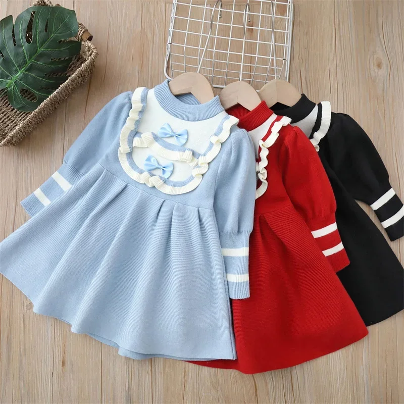 Autumn Winter New Kids Girls Sweater Dresses Bow Knitted Warm Sweater Long Sleeve Clothing Princess Dresses
Autumn Winter New Kids Girls Sweater Dresses Bow Knitted Warm Sweater Long Sleeve Clothing Princess Dresses
