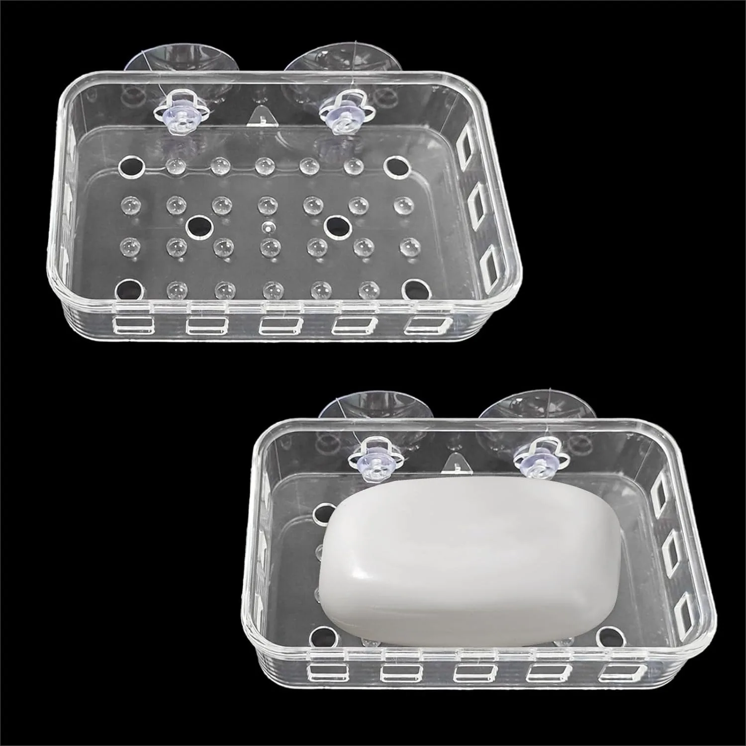 2 Pack Suction Cup Soap Dish Holder Clear Acrylic Wall Mounted for Shower Bathroom Kitchen, Holds Bar Soap Sponge Toiletries
2 Pack Suction Cup Soap Dish Holder Clear Acrylic Wall Mounted for Shower Bathroom Kitchen, Holds Bar Soap Sponge Toiletries