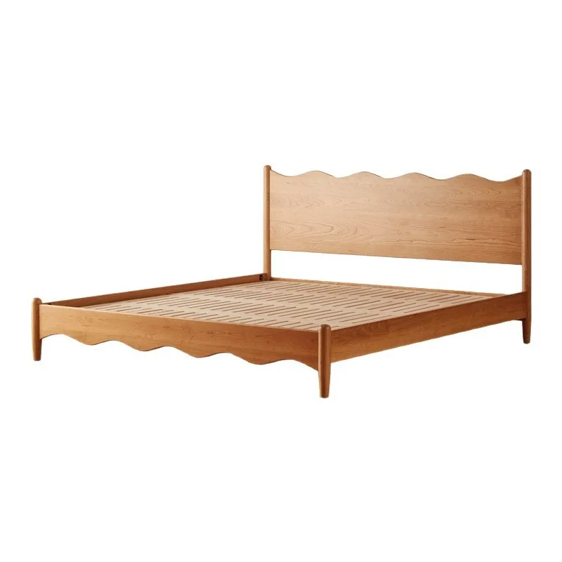 Nordic solid wood bed, cherry wood Japanese-style retro furniture, modern simple log 1.8 meters double bed
Nordic solid wood bed, cherry wood Japanese-style retro furniture, modern simple log 1.8 meters double bed