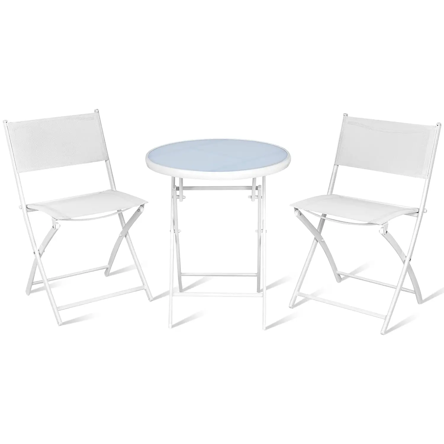 3 Pieces Folding Patio Bistro Set, No Assembly Required, Outdoor Folding Chairs & Table Set with Tempered Glass Tabletop, Outdoo
3 Pieces Folding Patio Bistro Set, No Assembly Required, Outdoor Folding Chairs & Table Set with Tempered Glass Tabletop, Outdoo