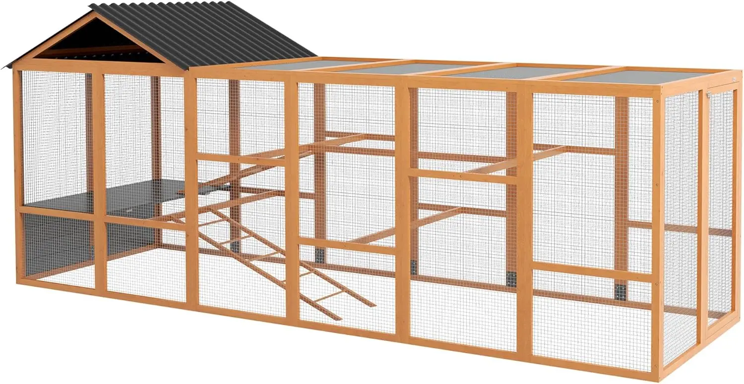 PawHut Wooden Chicken Coop Run for 6-10 Chickens, Hen House, Poultry Cage Add-On with Storage, Perches, 141.75" x 48" x 61",
PawHut Wooden Chicken Coop Run for 6-10 Chickens, Hen House, Poultry Cage Add-On with Storage, Perches, 141.75" x 48" x 61",