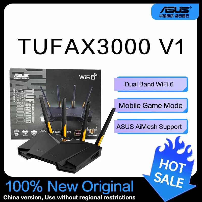 ASUS TUF Gaming AX3000 V1 Dual Band WiFi 6 Gaming Router with Mobile Game Mode – Without Original Packaging
ASUS TUF Gaming AX3000 V1 Dual Band WiFi 6 Gaming Router with Mobile Game Mode – Without Original Packaging