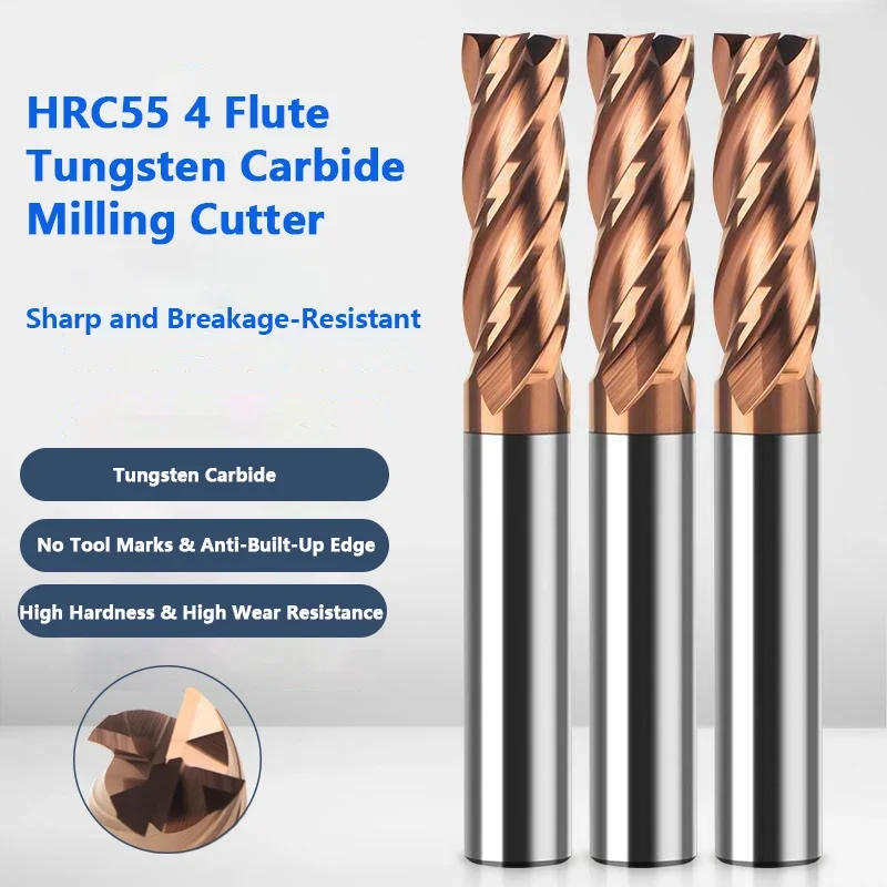 1pcs HRC55 Tungsten Milling Cutter Alloy Coating Milling Endmills Steel Tools CNC Mill Maching End Millings
1pcs HRC55 Tungsten Milling Cutter Alloy Coating Milling Endmills Steel Tools CNC Mill Maching End Millings