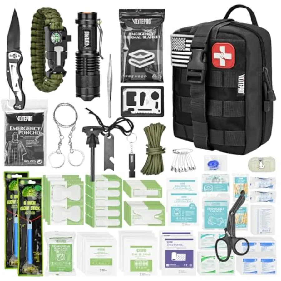 242 Pcs First Aid and Survival Kit Molle Pouch IFAK 1000D Nylon Color-Coded Compartments Medical Kit for Camping Boat Hunting H
242 Pcs First Aid and Survival Kit Molle Pouch IFAK 1000D Nylon Color-Coded Compartments Medical Kit for Camping Boat Hunting H