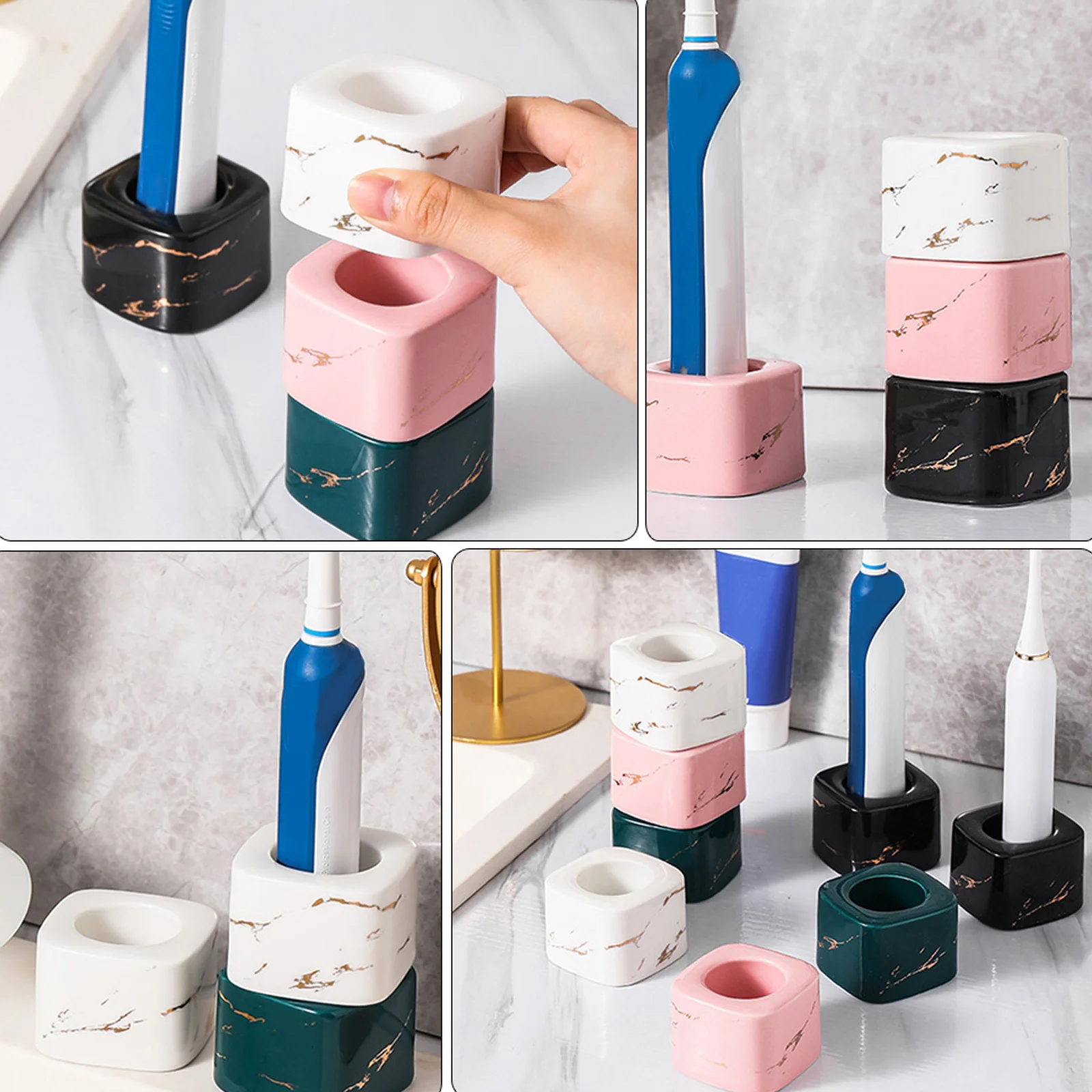 Electric Toothbrush Holder Ceramic Material Long Service Time Bathroom Toothbrush Stand Decorative Marbling Design Storage
Electric Toothbrush Holder Ceramic Material Long Service Time Bathroom Toothbrush Stand Decorative Marbling Design Storage