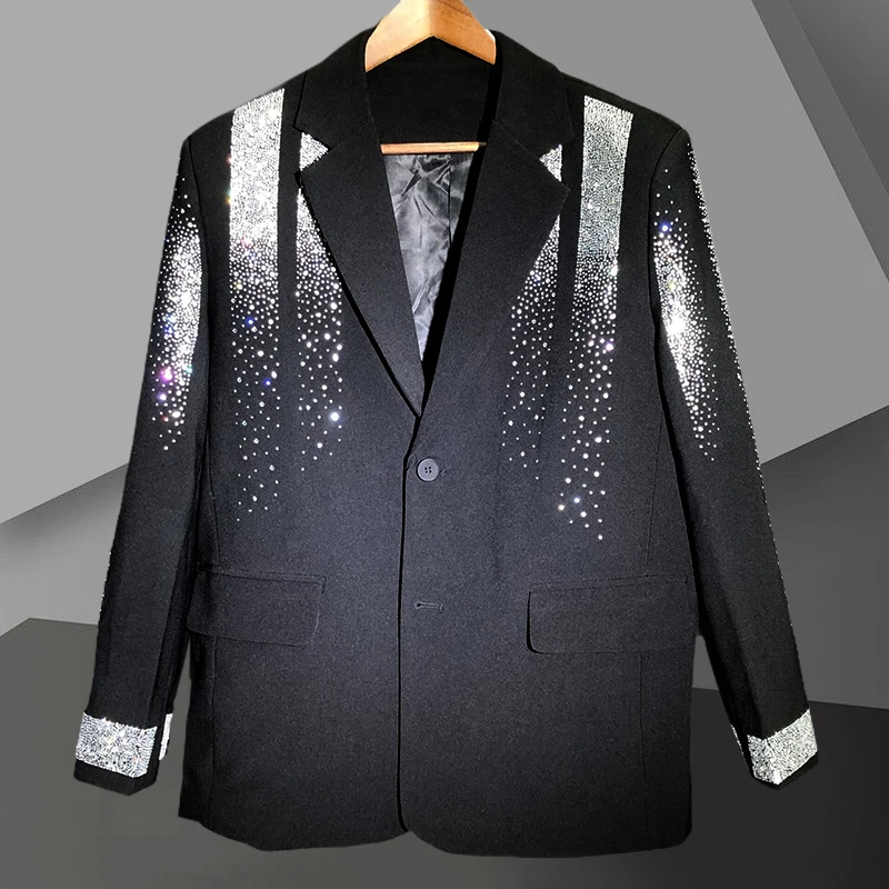 Men Fashion Hot Diamond Punk Suit Jacket Top Quality Blazer Luxury Heavy Industry Diamond Slim Jacket Chaquetas Hombre De Vestir
Men Fashion Hot Diamond Punk Suit Jacket Top Quality Blazer Luxury Heavy Industry Diamond Slim Jacket Chaquetas Hombre De Vestir