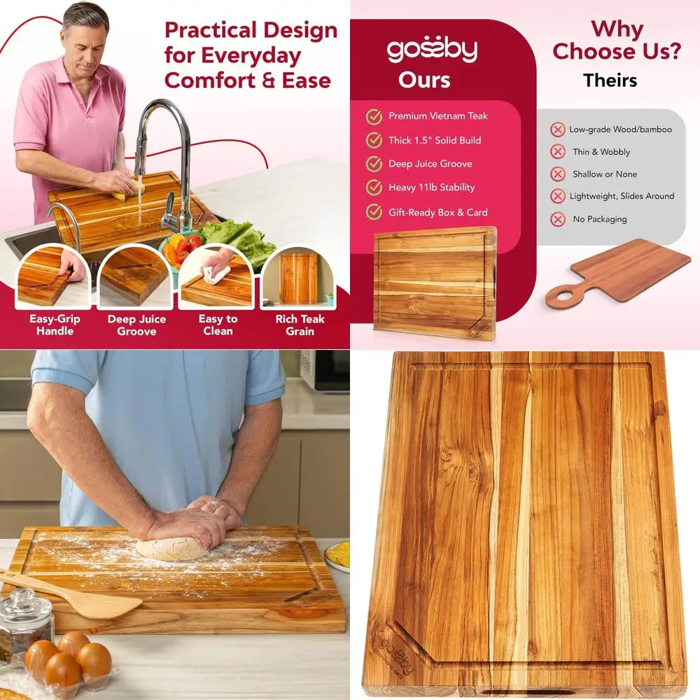 Разделочная доска из тикового дерева 20x15x1,5 ручной работы — краевой зерновой материал премиум-класса, сбалансированная для повара, легко очищаемая, удобная для ножей
Разделочная доска из тикового дерева 20x15x1,5 ручной работы — краевой зерновой материал премиум-класса, сбалансированная для повара, легко очищаемая, удобная для ножей