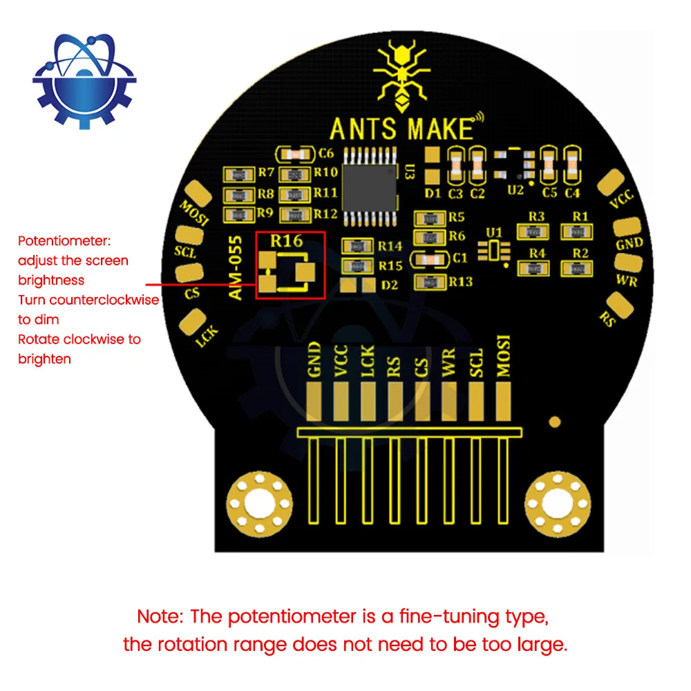 Circular TFT LCD Display Module128x128 Resolution Definition LED Display For Instrument Display Mobile Devices DC3.3-5.5V AM-05
Circular TFT LCD Display Module128x128 Resolution Definition LED Display For Instrument Display Mobile Devices DC3.3-5.5V AM-05