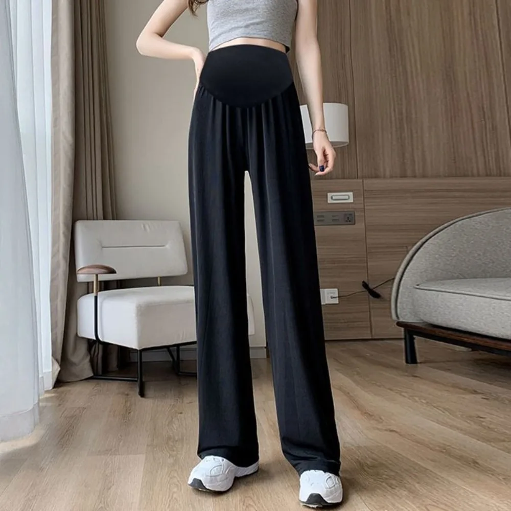 Loose Straight Leg Pants High Waist Dropping Feeling Casual Pants Pregnant Workout Trousers Ice Silk Wide Leg Pants Woman 
Loose Straight Leg Pants High Waist Dropping Feeling Casual Pants Pregnant Workout Trousers Ice Silk Wide Leg Pants Woman