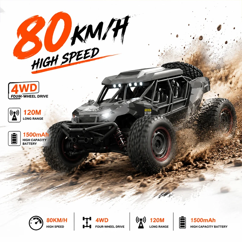 SCY 4WD Scale All-Terrain Extreme Sports RC Car, High Speed Off-road Racing Vehicle Up to 70KM/H, Toy for Racing Enthusiasts
SCY 4WD Scale All-Terrain Extreme Sports RC Car, High Speed Off-road Racing Vehicle Up to 70KM/H, Toy for Racing Enthusiasts