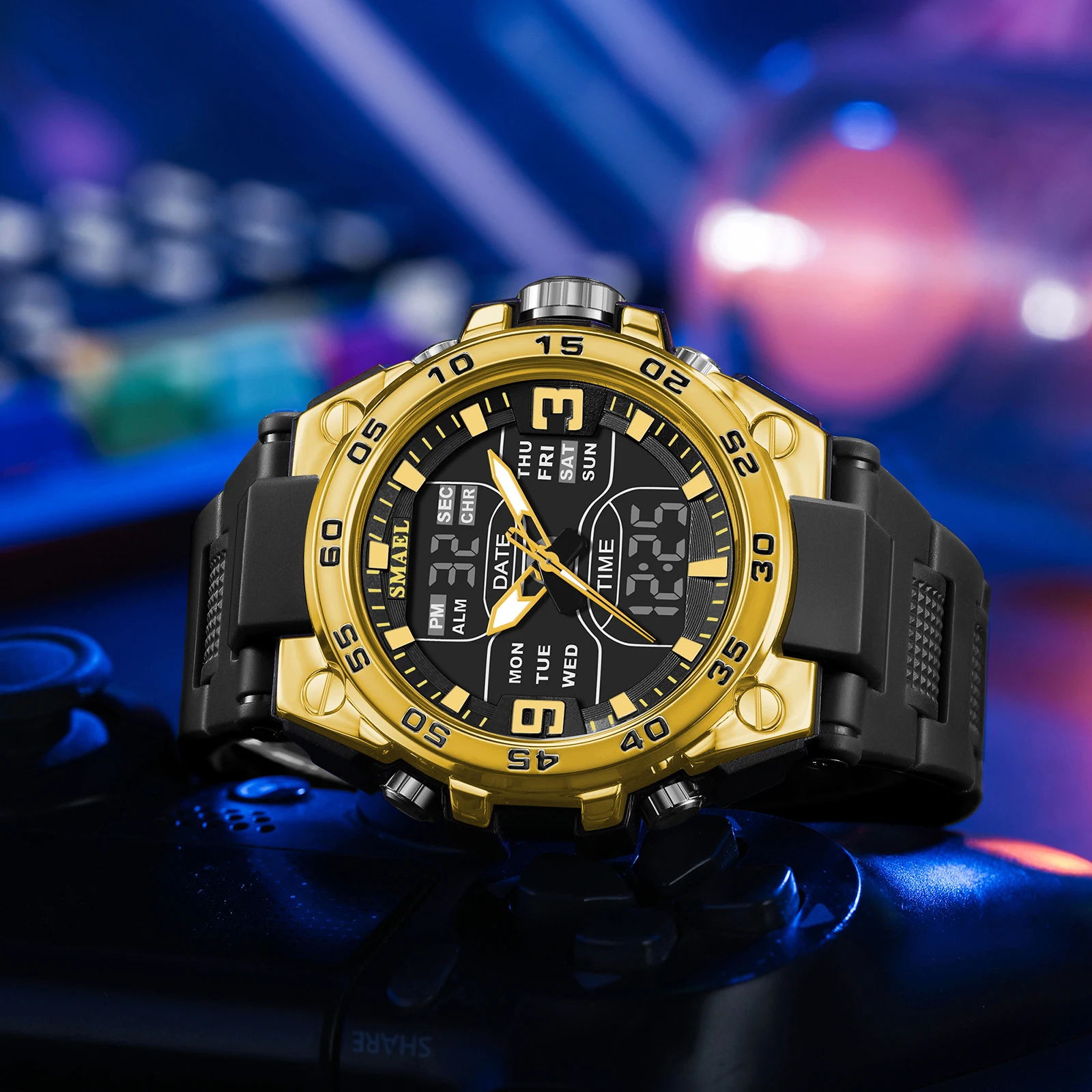 SMAEL 8138 Dual Display Military Watch for Men - 50M Waterproof LED Alarm Chronograph Stopwatch Shock Resistant Metal Case
SMAEL 8138 Dual Display Military Watch for Men - 50M Waterproof LED Alarm Chronograph Stopwatch Shock Resistant Metal Case