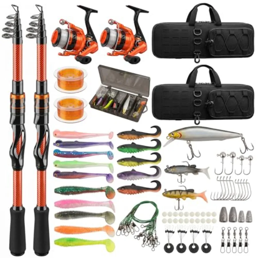 Fishing Rod and Reel Combos, Telescopic Fishing Rod, 2PCS Spinning Reel Set with Carrier Bag, Freshwater Fishing Rod and Reel C
Fishing Rod and Reel Combos, Telescopic Fishing Rod, 2PCS Spinning Reel Set with Carrier Bag, Freshwater Fishing Rod and Reel C