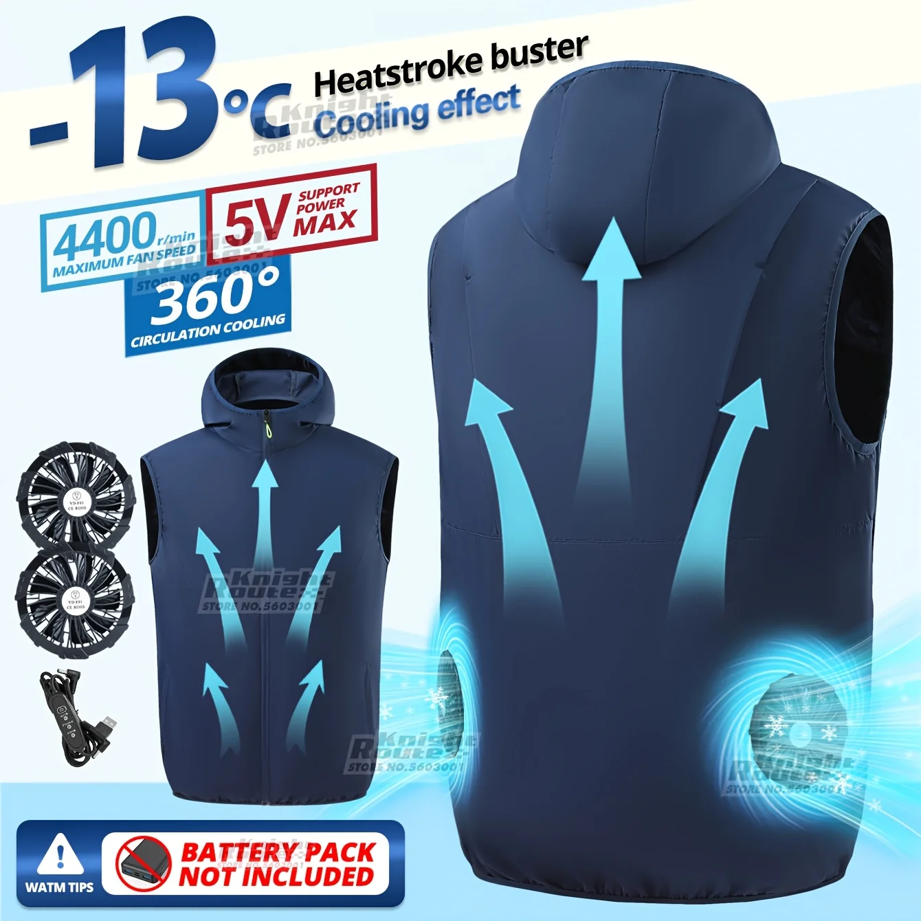 Lightweight Outdoor Work Cooling Vest - Men's 3-Speed 9-Blade Fan System for Camping, Motorbike riding, Construction & Heat Reli
Lightweight Outdoor Work Cooling Vest - Men's 3-Speed 9-Blade Fan System for Camping, Motorbike riding, Construction & Heat Reli