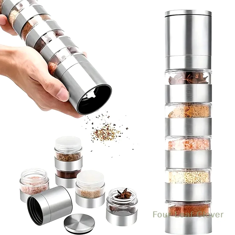 Multi-layer Salt And Pepper Grinder 5 In 1 Manual Stainless Steel Salt Pepper Mills Adjustable Grinding Spice Mill Kitchen Tool
Multi-layer Salt And Pepper Grinder 5 In 1 Manual Stainless Steel Salt Pepper Mills Adjustable Grinding Spice Mill Kitchen Tool