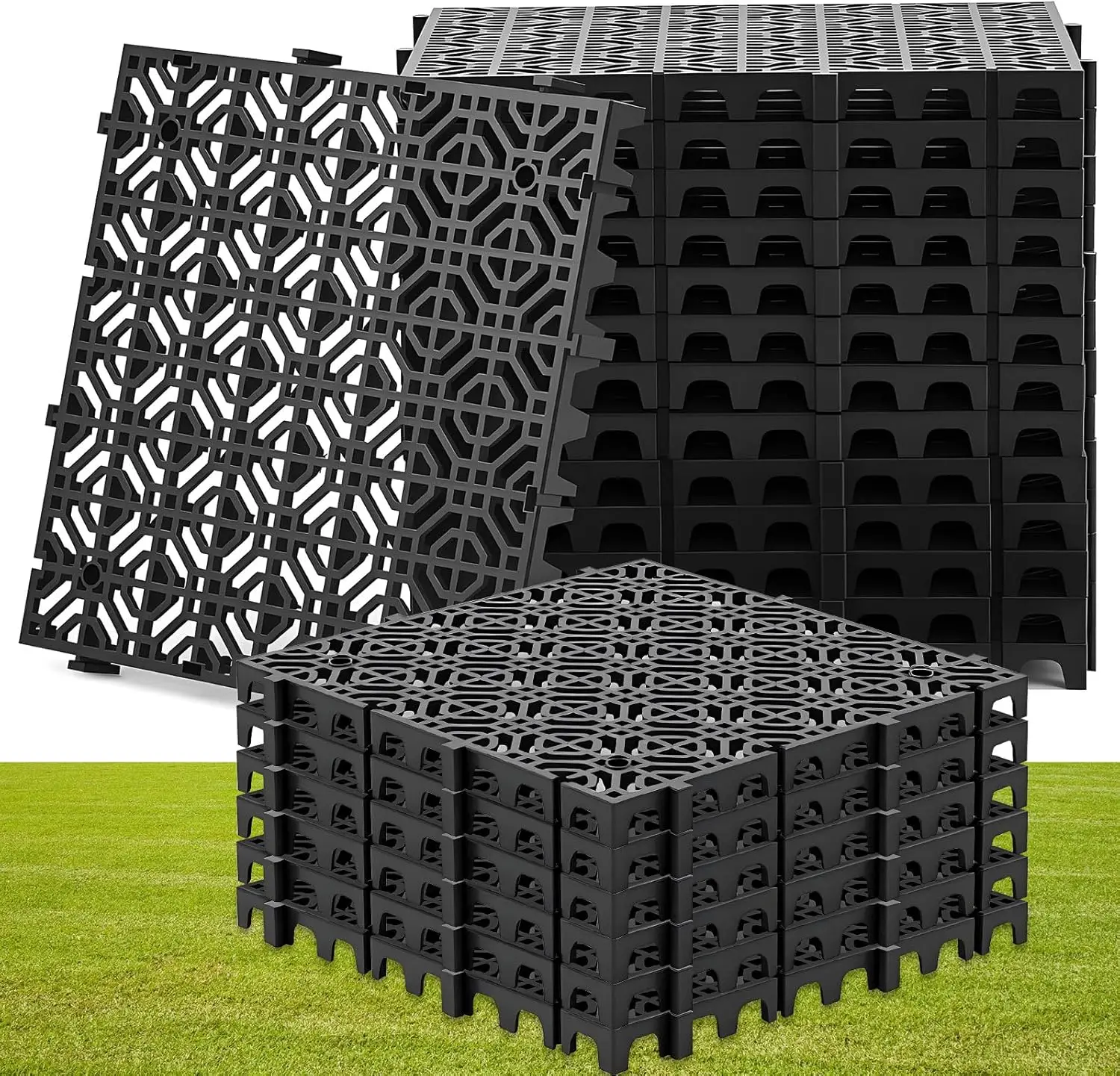 20 Pcs Heavy Duty Ground Protection Mats, 15.7x15.7 in Interlocking Non-Slip Floor Mat for Drive on Lawn Gravel Grid
20 Pcs Heavy Duty Ground Protection Mats, 15.7x15.7 in Interlocking Non-Slip Floor Mat for Drive on Lawn Gravel Grid
