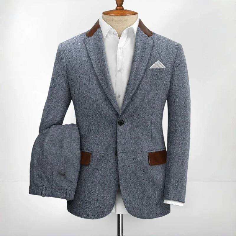 Толстая мужская куртка с узором «елочка», брюки, костюм из двух предметов, облегающий деловой костюм с 2 пуговицами, наряд для банкетов, вечеринок, рождественских свадеб
Толстая мужская куртка с узором «елочка», брюки, костюм из двух предметов, облегающий деловой костюм с 2 пуговицами, наряд для банкетов, вечеринок, рождественских свадеб