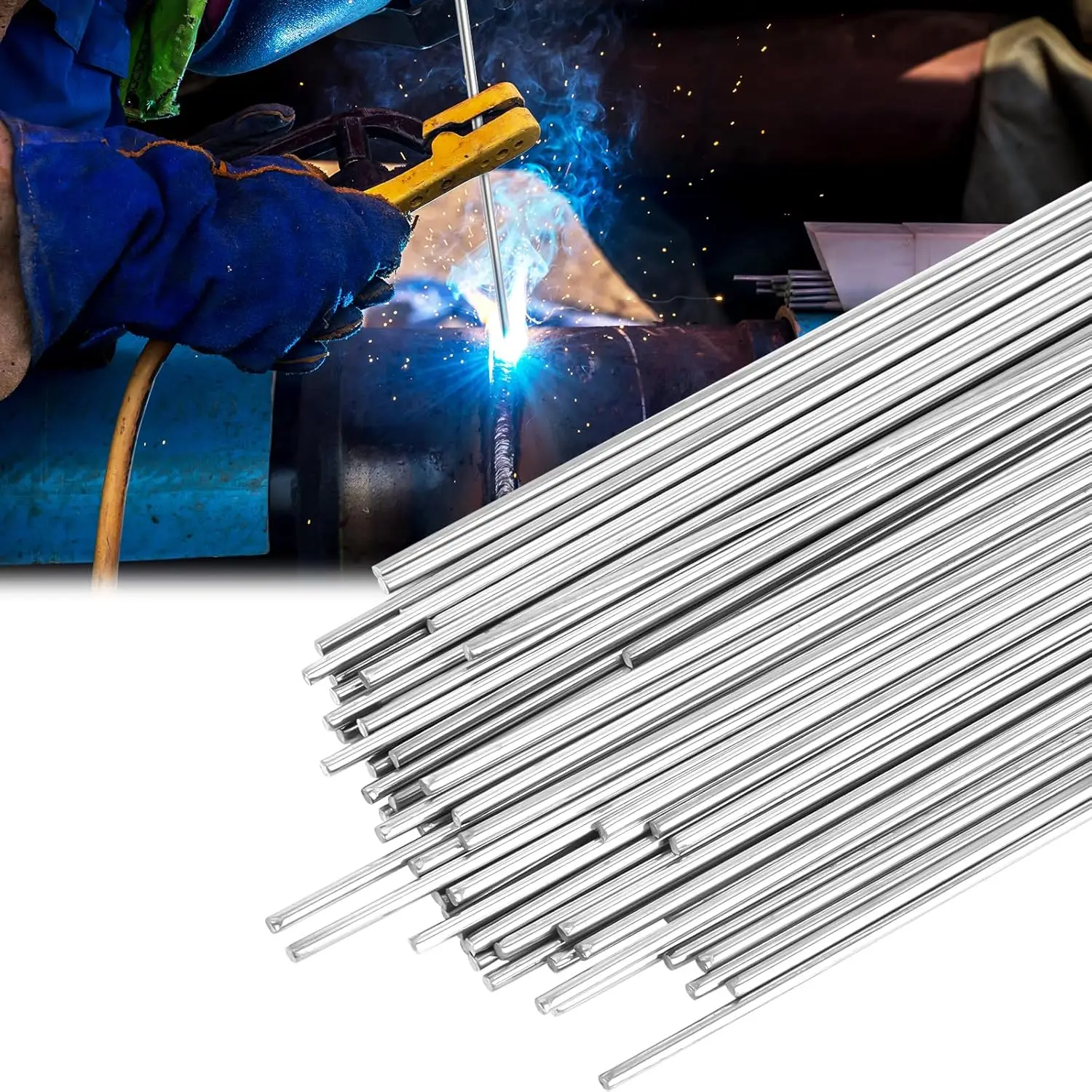 50pcs ER308L Stainless Steel TIG Welding Rod, 1/16"x16", 1 LB Low Splatter Corrosion Resistant, Welding Accessories
50pcs ER308L Stainless Steel TIG Welding Rod, 1/16"x16", 1 LB Low Splatter Corrosion Resistant, Welding Accessories