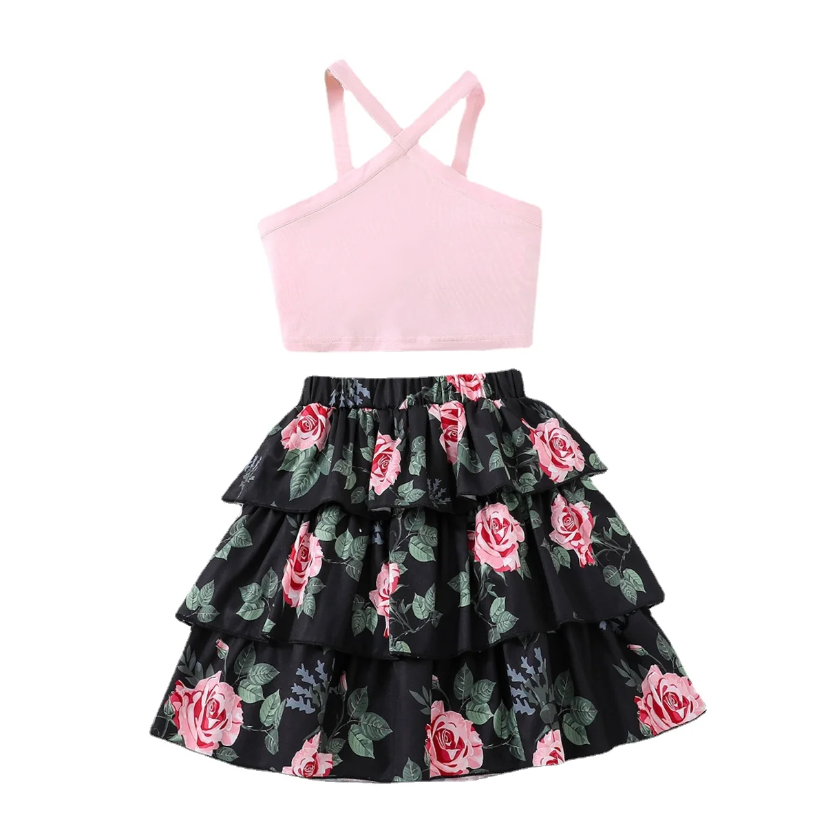 Summer Teenager Girl Clothes Set Girl Suits T Shirt Tank Top and Chiffon Layer Skirt Floral Rose Kids Outfits Children Plus Size
Summer Teenager Girl Clothes Set Girl Suits T Shirt Tank Top and Chiffon Layer Skirt Floral Rose Kids Outfits Children Plus Size