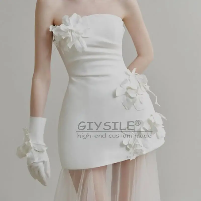 GIYSILE Customized White Tube Top Light Wedding Dress Light Luxury Birthday Party Short Sleeveless A-line Skirt Evening Dresses
GIYSILE Customized White Tube Top Light Wedding Dress Light Luxury Birthday Party Short Sleeveless A-line Skirt Evening Dresses