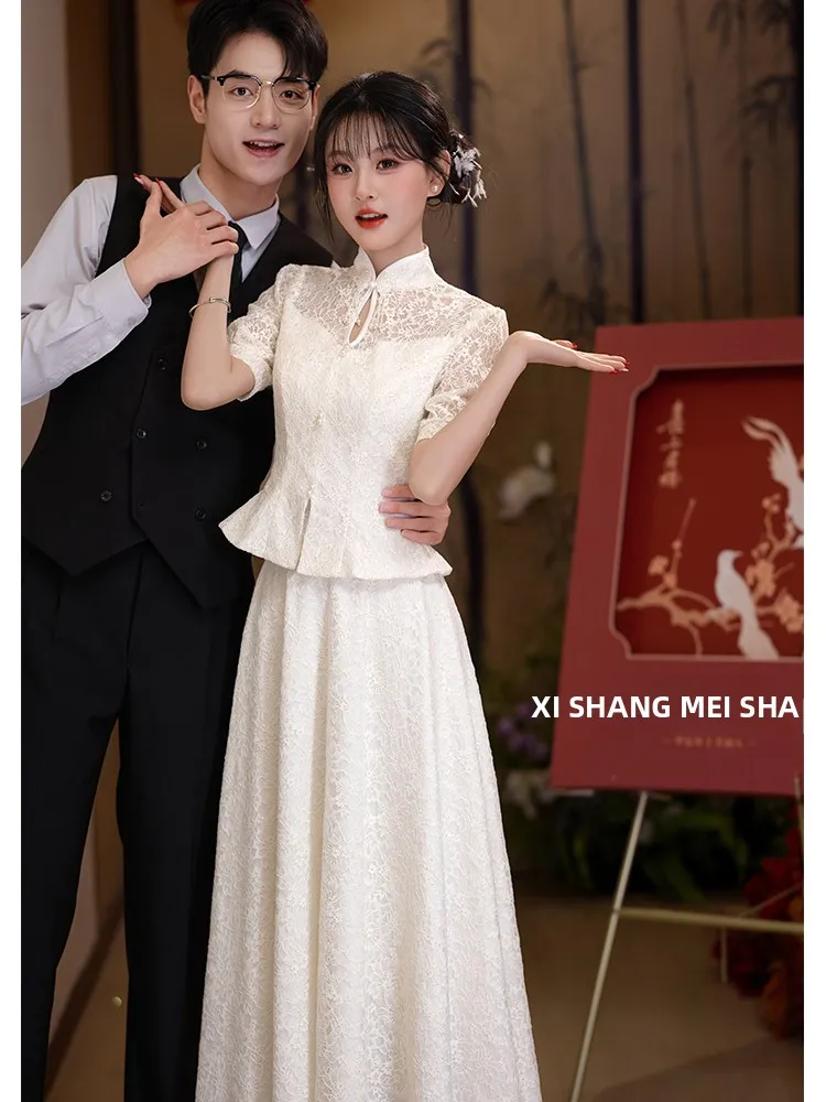 White Set Wedding Dr New Chinese Sle Daily Wear Summer ort Sve mid Waist A-Line Skirt for Young Women
White Set Wedding Dr New Chinese Sle Daily Wear Summer ort Sve mid Waist A-Line Skirt for Young Women