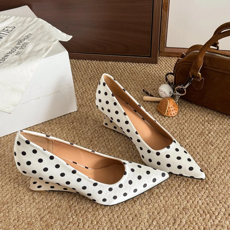 Slip-on Wedge Single Shoes for Women 2025 Spring and Autumn New Pointed Toe Shallow Mouth Low-top Shoes
Slip-on Wedge Single Shoes for Women 2025 Spring and Autumn New Pointed Toe Shallow Mouth Low-top Shoes