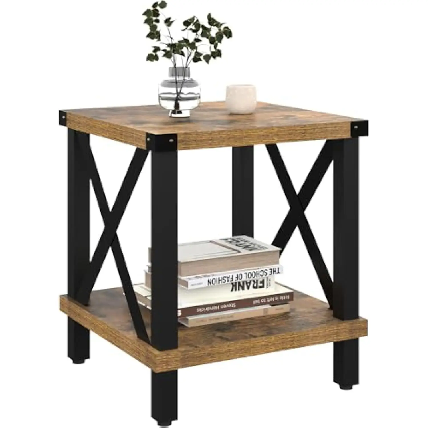 Large End Table Farmhouse Side Table Industrial Style Sofa Table Coffee Table Metal X Wood Accent End Table Nightstand with Sto
Large End Table Farmhouse Side Table Industrial Style Sofa Table Coffee Table Metal X Wood Accent End Table Nightstand with Sto