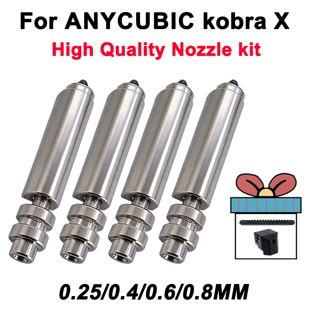 Bimetallic Nozzles For Anycubic Kobra X Combo Quick Swap Hotend Nozzle Hardened Steel 0.25/0.4/0.6/0.8mm Kobra X 3D Printer Part
Bimetallic Nozzles For Anycubic Kobra X Combo Quick Swap Hotend Nozzle Hardened Steel 0.25/0.4/0.6/0.8mm Kobra X 3D Printer Part